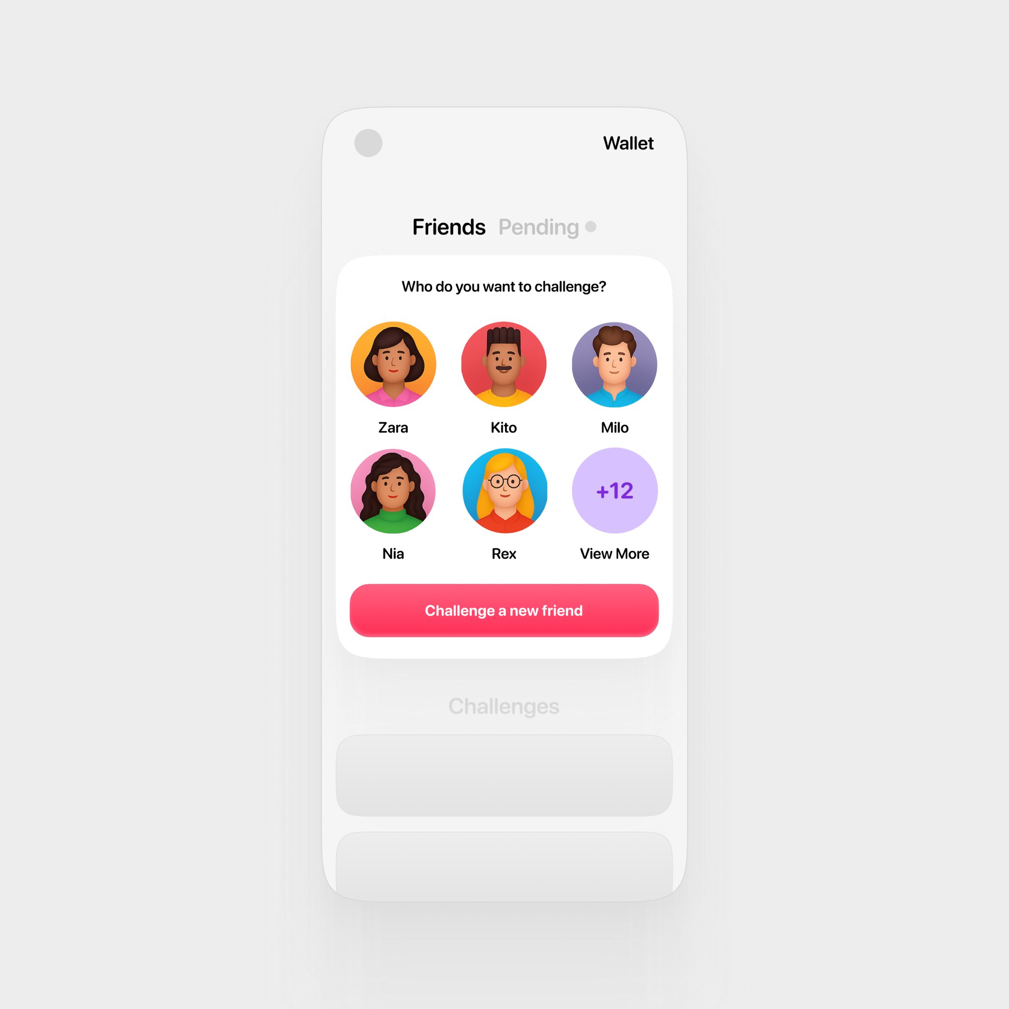 Friends Challenge Screen